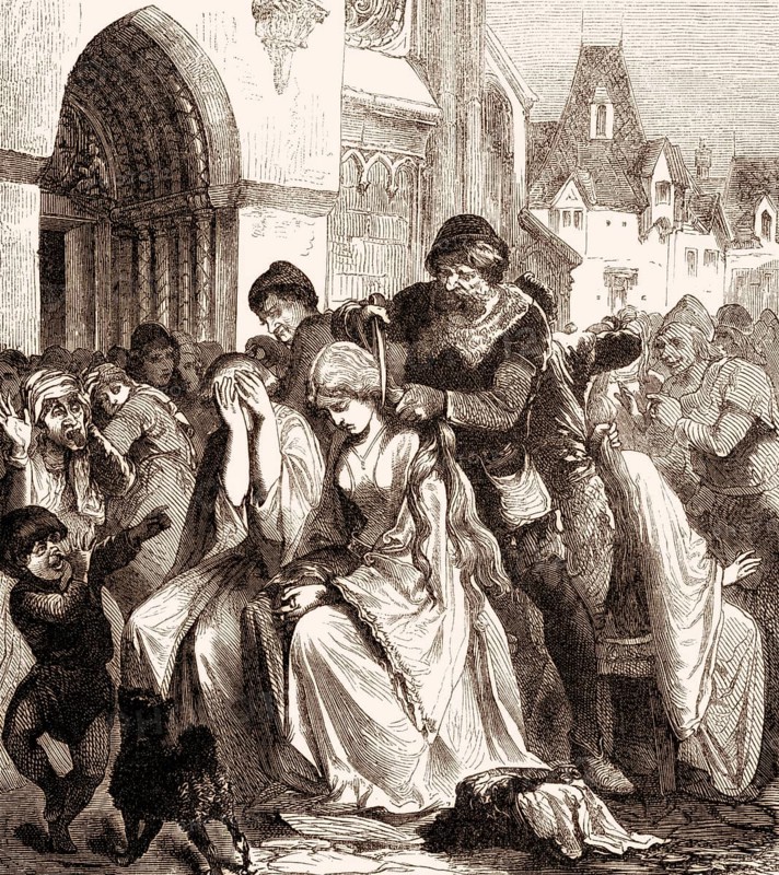 Forced hair cut to women having sex with Catholic priests, 11th century