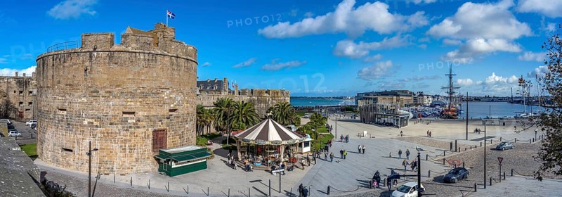 City wall panorama St. Malo France