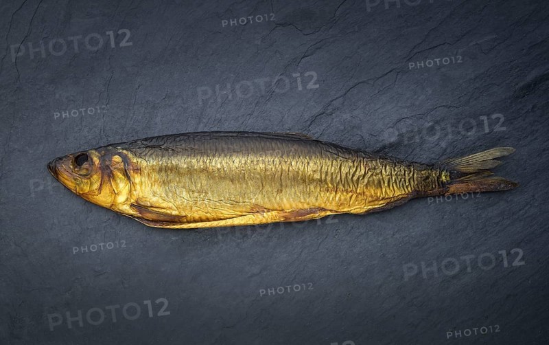 Kipper, smoked fish on a slate plate