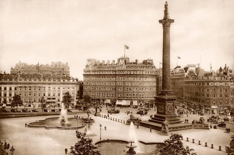 Trafalgar Square, London, UK, ca 1920
