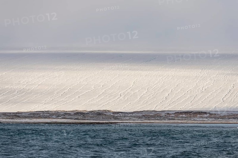 Glacier, glaciated island of Kvitøya, Svalbard and Jan Mayen archipelago, Norway