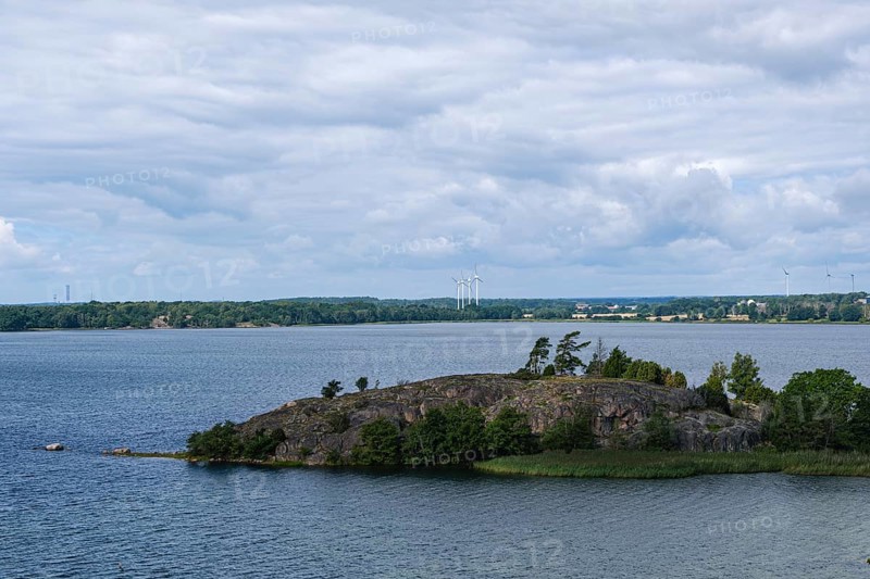 Coastal landscape in the Hallarumsviken nature reserve near Karlskrona, Blekinge län, Sweden