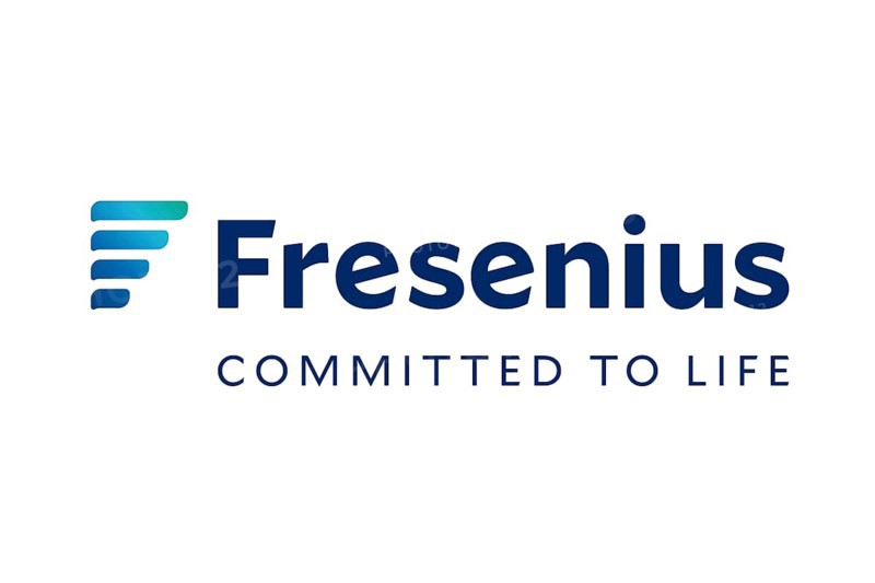 The logo of the company Fresenius, healthcare provider, medical technology, Germany, Bad Homburg v.d. Höhe, private hospital operator, pharmaceutical and healthcare provider Studioaufnahme, Lower Saxony, Federal Republic of Germany
