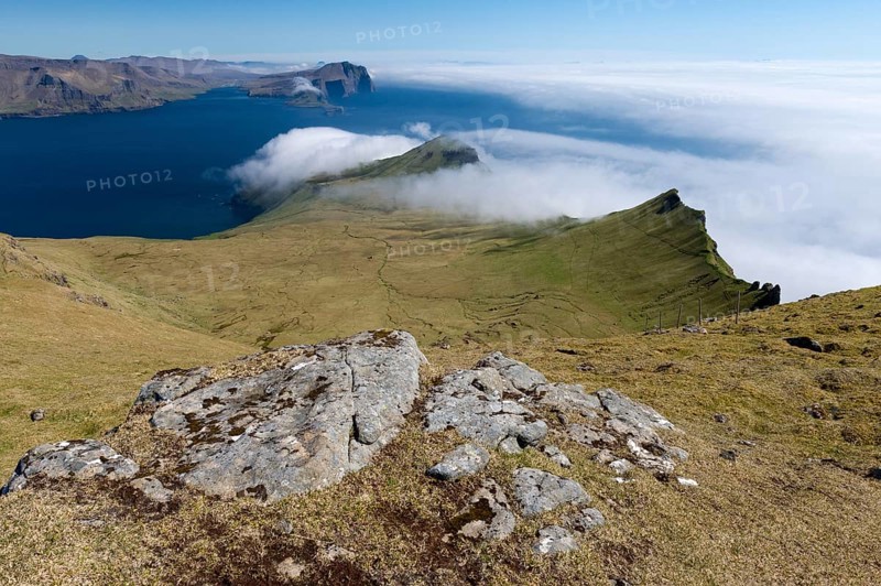 Bank of clouds Vagár and Mykines, Útoyggjar, Faroe Islands, Denmark