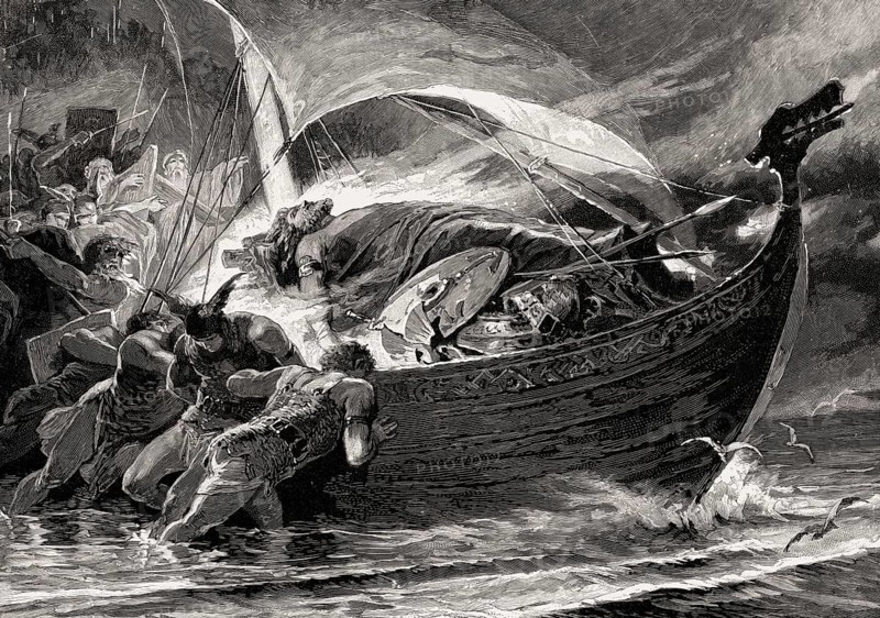 Viking ship burial, 9th century