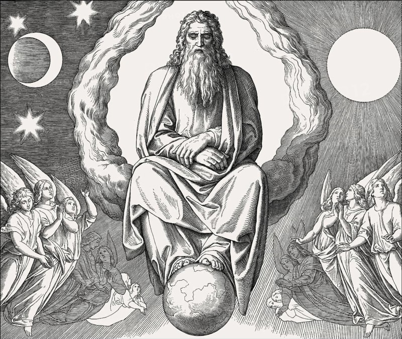 Seventh day, God rests, by Julius Schnorr von Carolsfeld, 1860