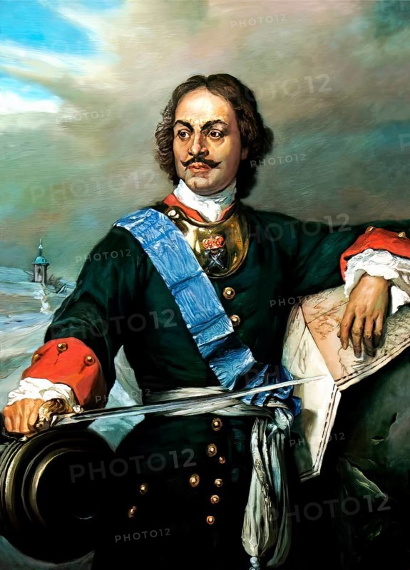 Portrait of Peter the Great, Peter I or Pyotr Alexeyevich Romanov, 1672-1725, Emperor of the Russian Empire, after Paul Delaroche, digitally optimized