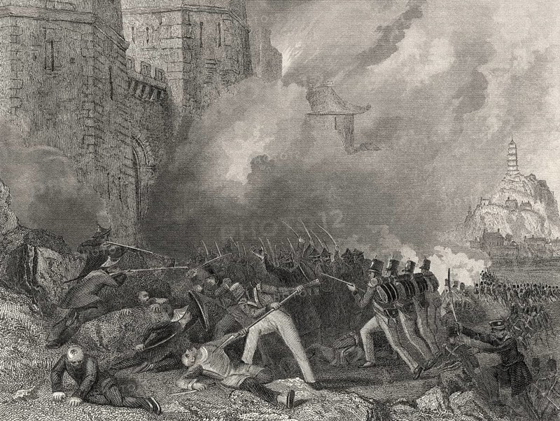 Britische Truppen erobern Chin-Keang-Foo, die Schlacht von Chinkiang, 1842, Erster Opiumkrieg