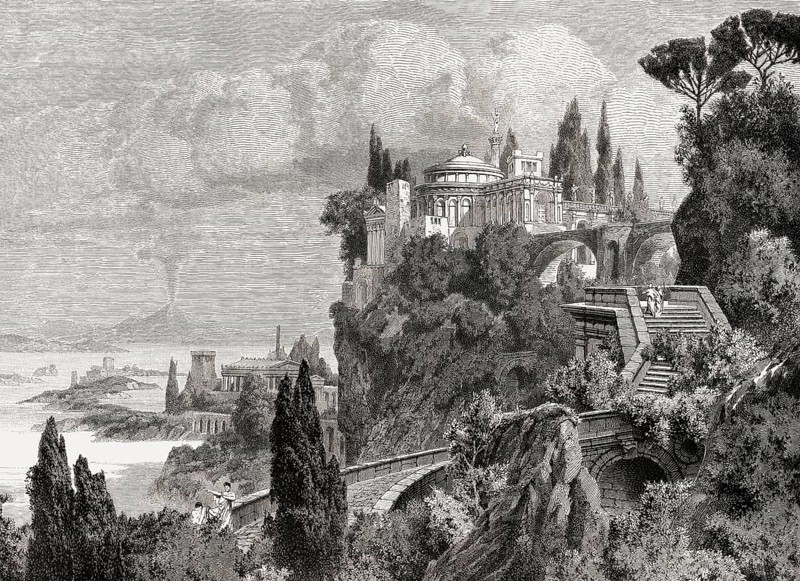 Luxurious villa at Baiae, ancient Roman town, Gulf of Naples, Italy, 1st century