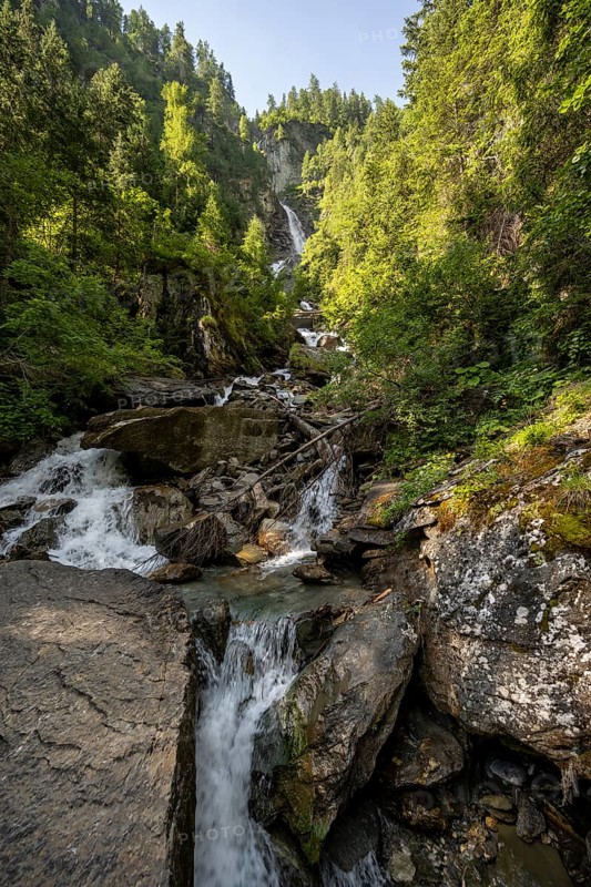 Großbach Falls, waterfalls in Umbaltal, Hohe Tauern National Park, East Tyrol, Tyrol, Austria