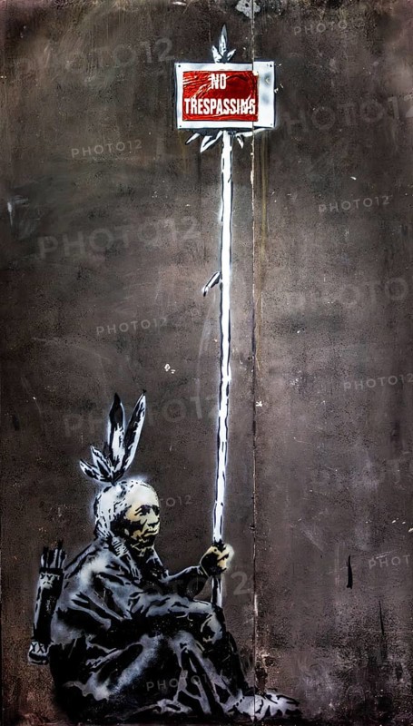 Banksy - Native American - No Trespassing, Mission District, San Francisco, exhibition The World of Banksy
