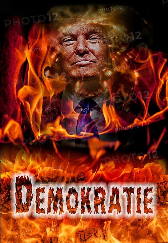 Symbolic image, democracy versus autocracy, US democracy in danger, EU and Germany under political pressure, industry, Donald Trump, tariff threats, Elon Musk, Mark Zuckerberg, social networks, fake news, rights broken, hate, hate speech, DSG Digital Services Act, re-election, USA, politics, announcements, vendetta, wanted dictator, Republicans, US electoral system, global danger, lies, 2nd term, global burden, Ukrainian war, storming White House