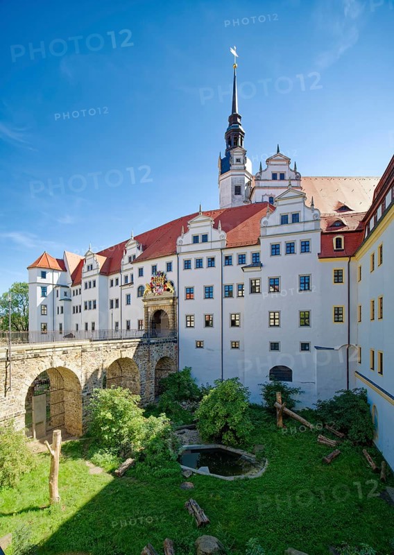 Castle Bridge and Bear Pit, Hartenfels Castle, Torgau, Saxony, Germany