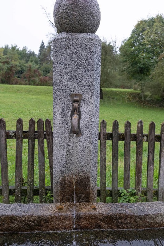 View of a public fountain, St. Lorenzen, Bolzano, Trentino, South Tyrol, Italy