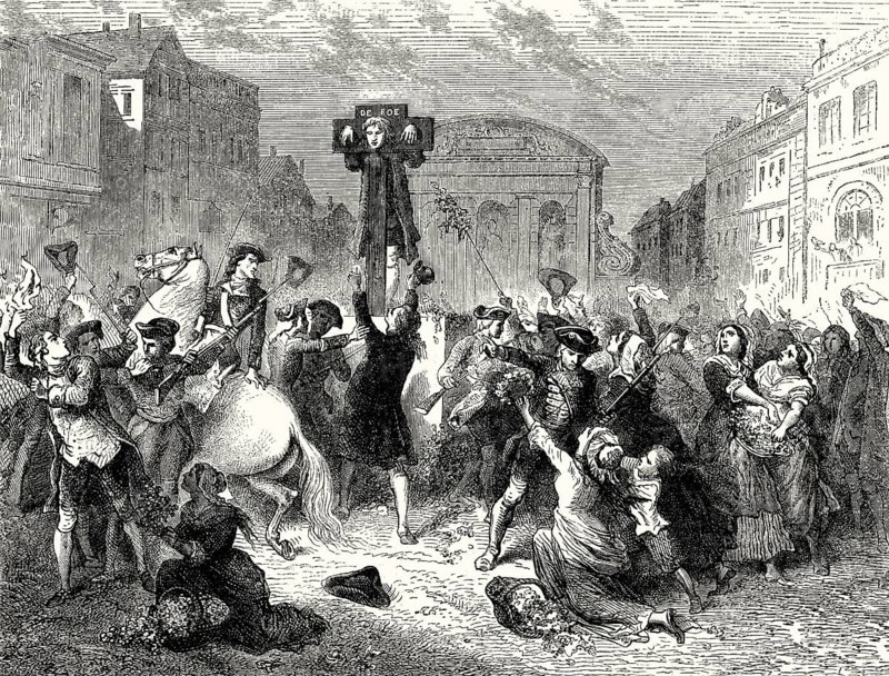 Humiliating Pillory of Daniel Defoe, London, 1703
