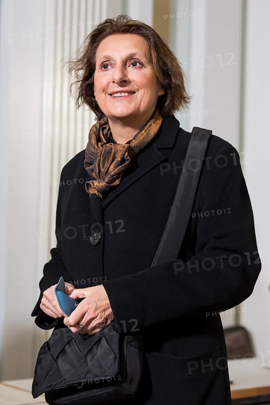 Britta Ernst, woman of Olaf Scholz (Chancellor of the Federal Republic of Germany, SPD) arriving at the polling station of the Potsdam Chamber of Commerce and Industry on 23 February 2025 for the election to the 21st Bundestag