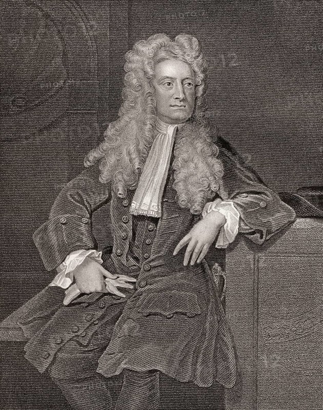 Sir Isaac Newton, 1642-1726, an English physicist and mathematician