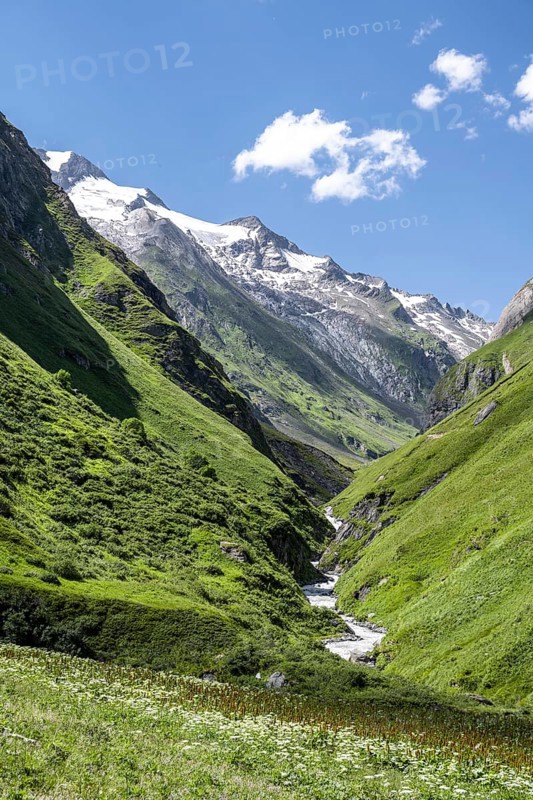 View of Großer Schober and Rötspitze, Umbaltal, Hohe Tauern National Park, East Tyrol, Tyrol, Austria
