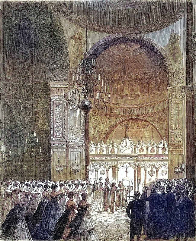 Wedding of Prince Achille Murat (1847-1895), to the Georgian Princess Salome Dadiani, 1869, France, Historic, digitally restored reproduction of a 19th century original