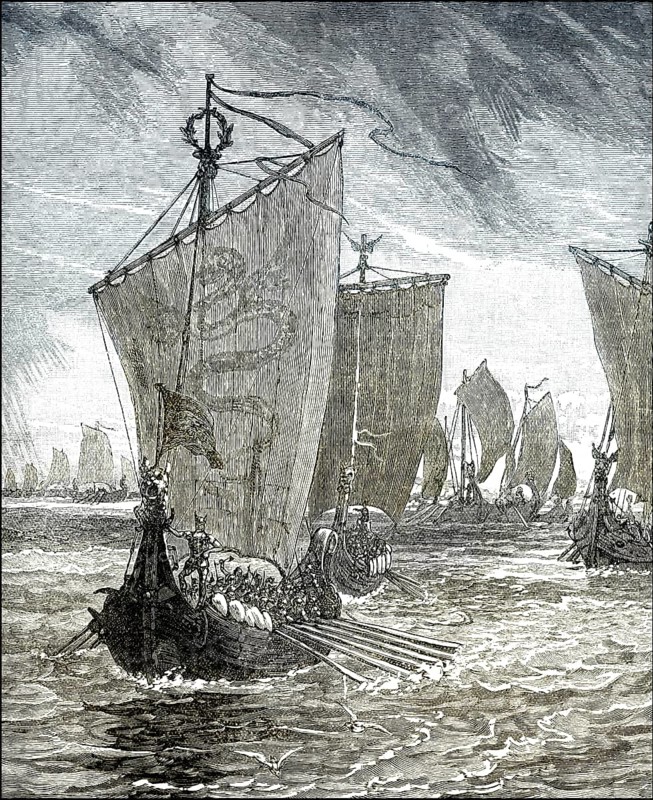 The Danish King Anlaff Sails from Ireland with Cumbrian and Scottish Allies and enters the Humber, Olaf Guthfrithsson or Anaff, Ánláf, Amlaíb mac Gofraid, Guthfrithson, died 941, King of Dublin