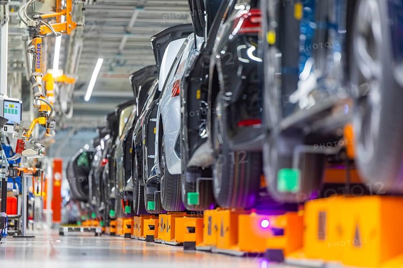 Electric car production in the assembly halls of VW in Zwickau, Zwickau, Saxony, Germany
