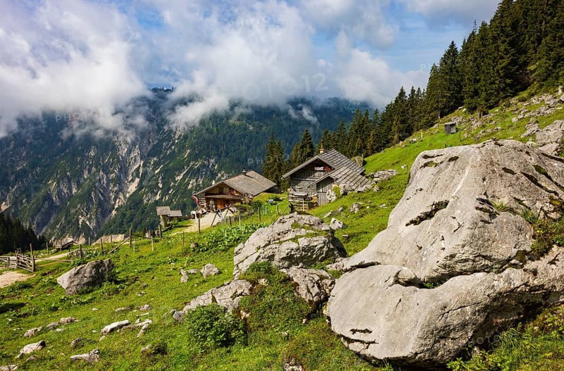 Angerkaralm, Russbach, Gamsfeld, Osterhorn group, Salzkammergut, Salzburg province, Austria