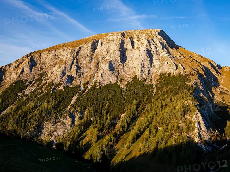 Hohes Brett in the evening light, Berchtesgaden Alps, Berchtesgaden, Berchtesgadener Land, Upper Bavaria, Bavaria, Germany