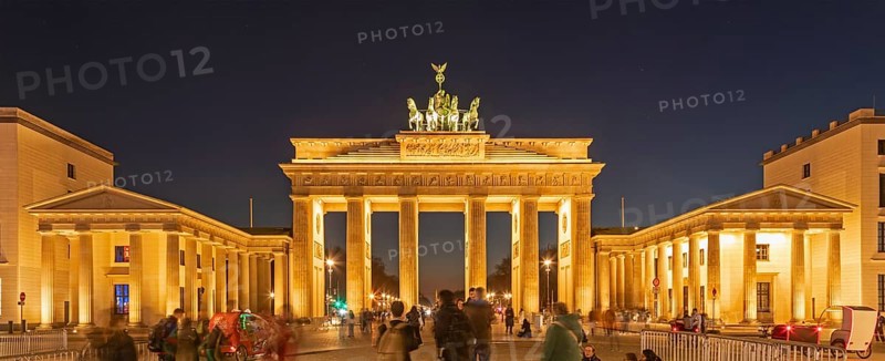 Illuminated Brandenburg Tor, Blue Hour, Berlin, Germany