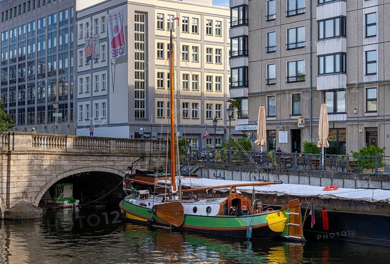 Boats and ships on the Fischerinsel, Berlin, Germany