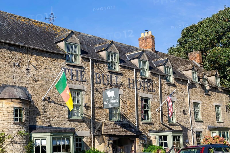 The Bull Hotel and public house, village of Fairford, Cotswolds Gloucestershire, England, UK