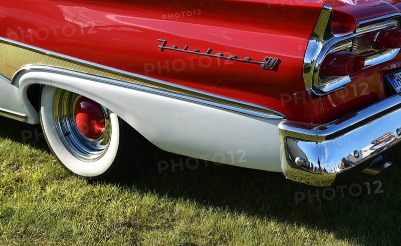 Ford Fairlane 500, Skyliner, 1958, with whitewall tyres, at a classic car meeting in Büsum, Germany