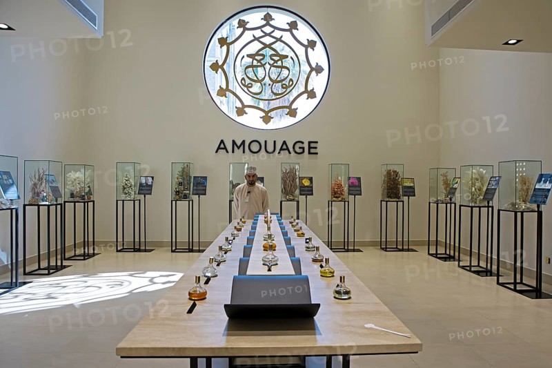 Showroom in the royal perfume factory Amouage, Muscat, Oman