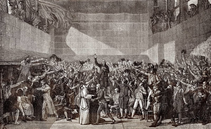 The Tennis Court Oath, French National Assembly, June 20th, 1789