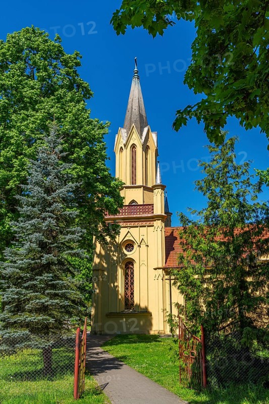 Historic village church of Dabroszyn, German Tamsel, Witnica, Lubuskie Voivodeship, Poland