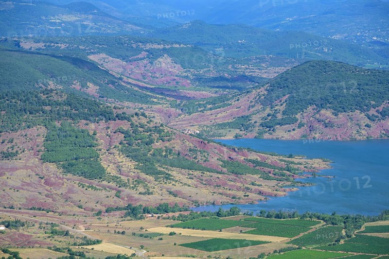 View from Mont Liausson to Lac Salagou, Mourèze, Département Hérault, France