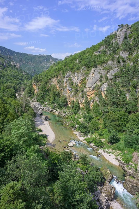 View of the River Tarn from the Pas de Soucy Massegros Causses Gorges viewing platform, Lozère department, France