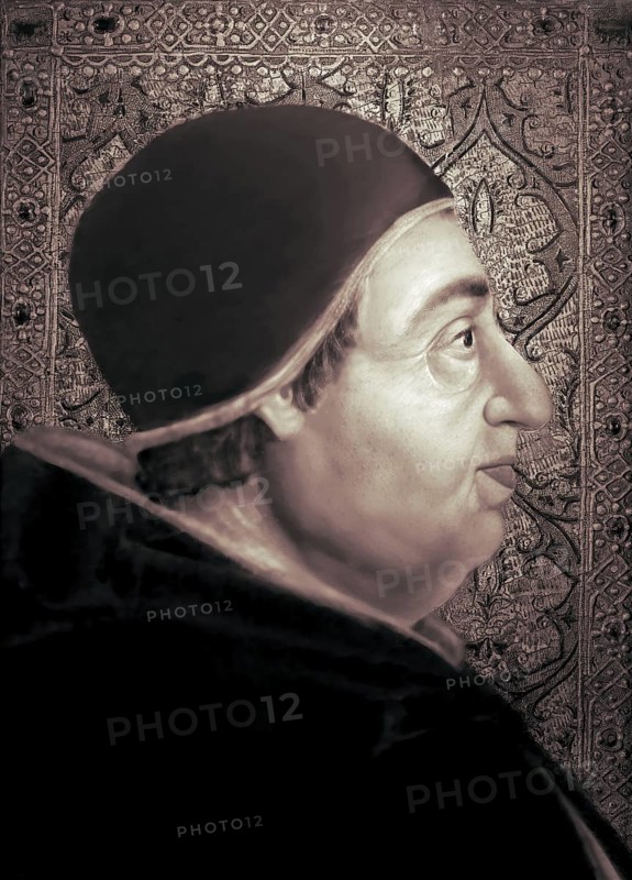 Pope Alexander VI, Alessandro VI, Alexandre VI, Alejandro VI, born Roderic Llançol i de Borja, c.?1431 – 1503, ruler of the Papal States from 1492 until his death in 1503, digitally edited after a painting attributed to Pedro Berruguete