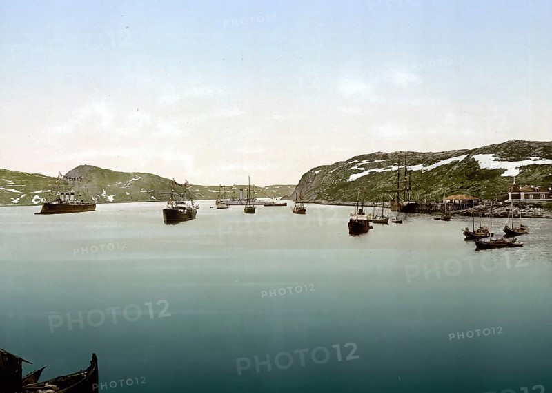 General view, Port Catherine, Kola Peninsula, Russia, c. 1890, Historic, digitally enhanced reproduction of a photochrome print of the period