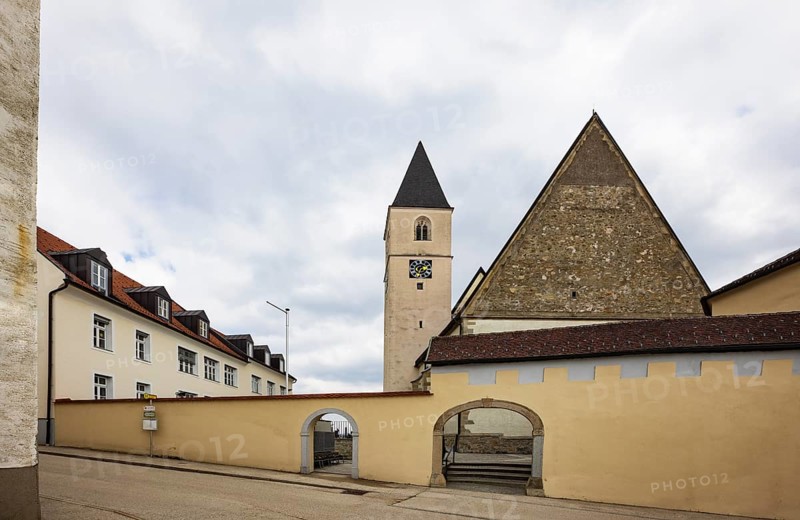 View of the village, parish church, Wartberg ob der Aist, Mühlviertel, Upper Austria, Austria