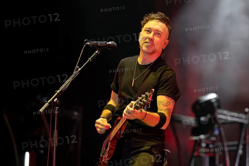 Tim McIlrath, singer, guitarist, Rise Against, indie rock band, USA, tour 2025, concert, 12 February, 2025, Velodrom, Berlin, Germany < english> Rise Against, punk rock band, USA, tour 2025, concert, February 12th, 2025, Velodrom, Berlin, Germany