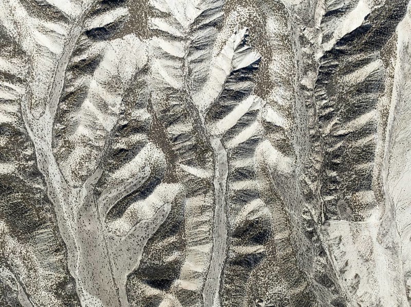 Badlands. Aerial view. Drone shot. Granada province, Andalusia, Spain