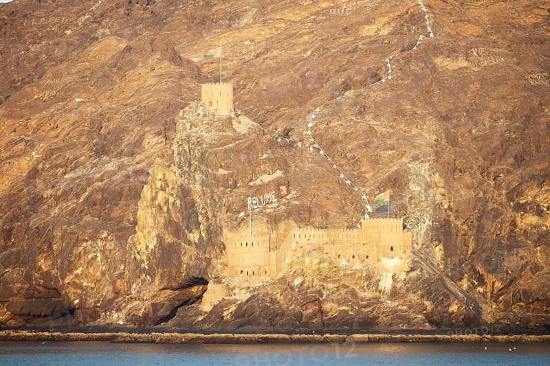 Boat trip along the al Khayran coast, Fort Al Jalali, Muscat, Oman