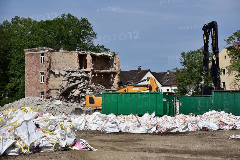 Demolition work on a former barracks, Augsburg, Bavaria, Germany