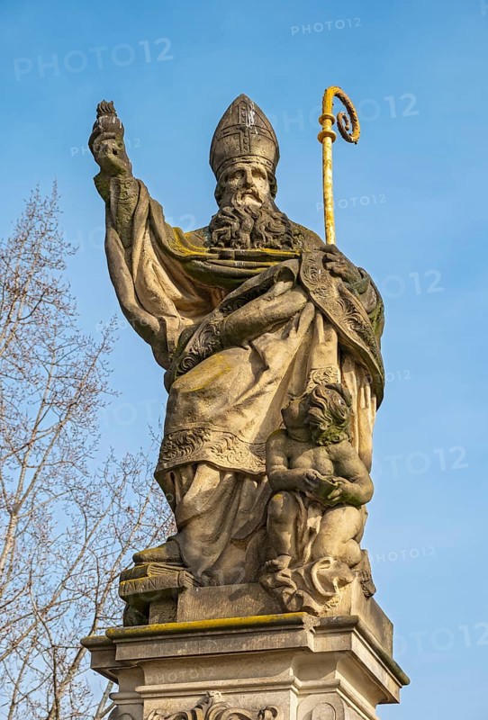 Statue of Augustine of Hippo, Charles Bridge, Prague - Praha, Czech Republic