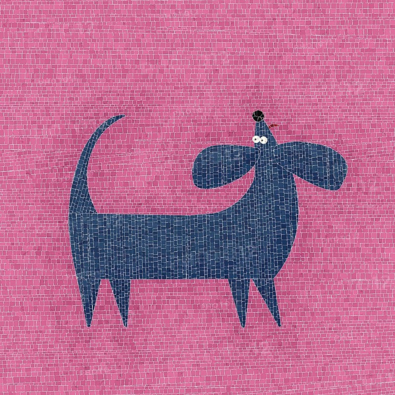 Dachshund vector mosaic, graphic art