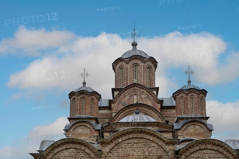Gracanica Monastery, cross-domed church with five domes, UNESCO World Heritage Site, Gracanica, Kosovo