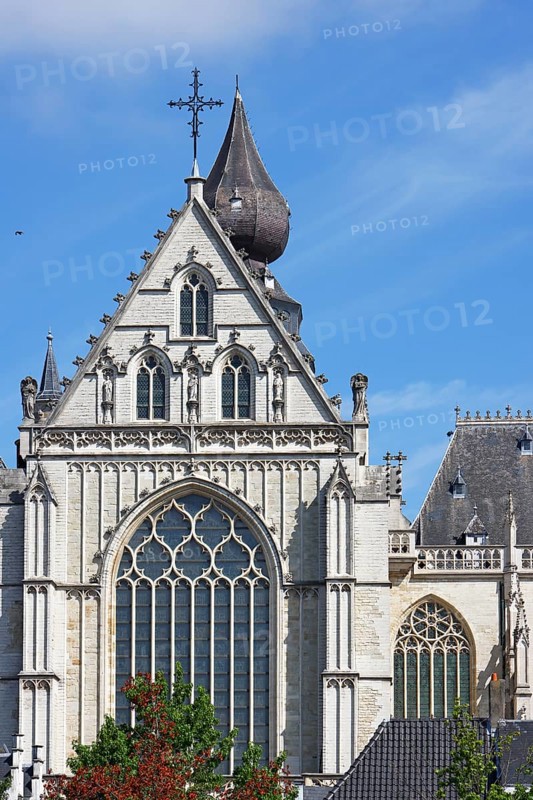 Cathedral of Our Lady, Onze-Lieve-Vrouwekathedraal, nave, side view via side entrance, Gothic, UNESCO World Heritage Site, Antwerp, Belgium