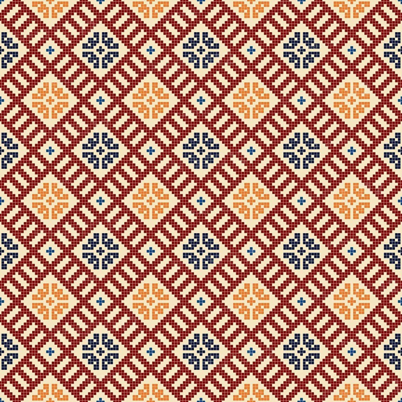 Traditional Latvian embroidery seamless pattern, vector illustration
