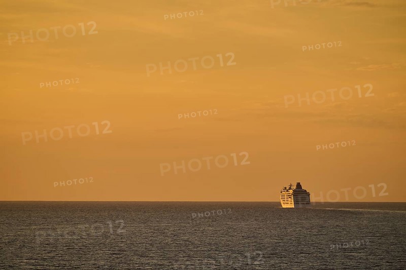 North Sea at sunset on a cruise ship, Bergen, Norway