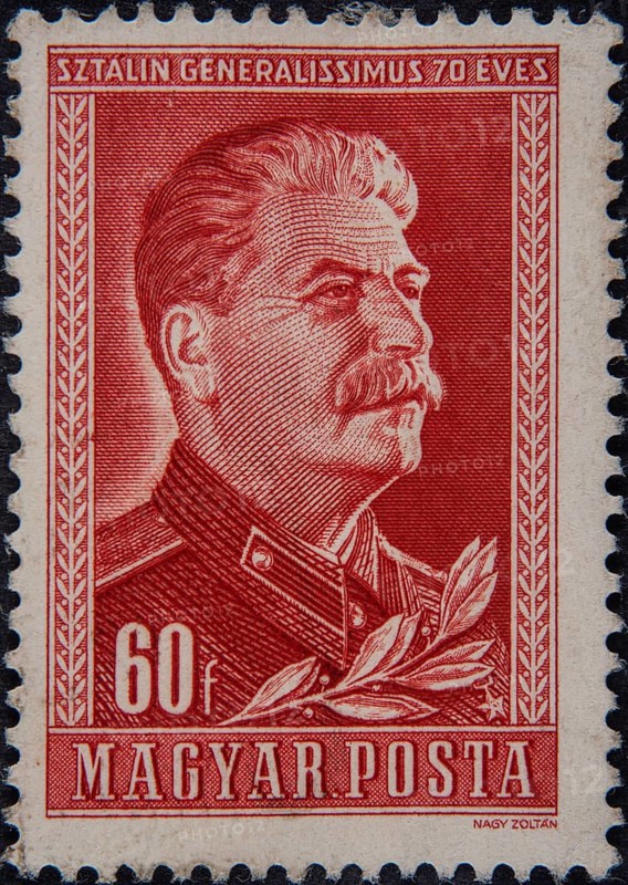Joseph Stalin (1879-1953), a Soviet revolutionary and politician. Portrait on an Hungarian postage stamp